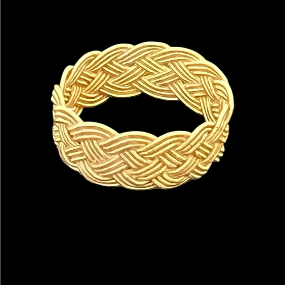 Gold plated ring size 8, braided design - Picture 2 of 8